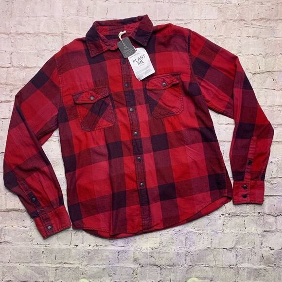 Urban Renewal Recycled Flannel in Red - Picture 1 of 8